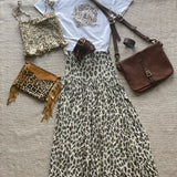 Safari skirt - Leopard print-Western Culture Leather
