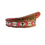 Custom Beaded Belt-Western Culture Leather