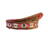 Custom Beaded Belt-Western Culture Leather